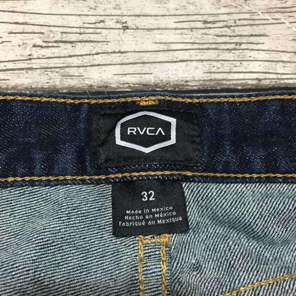 RVCA Hexed Slim Jeans Men’s 32x30 Dark Wash Blue Denim - Picture 10 of 11